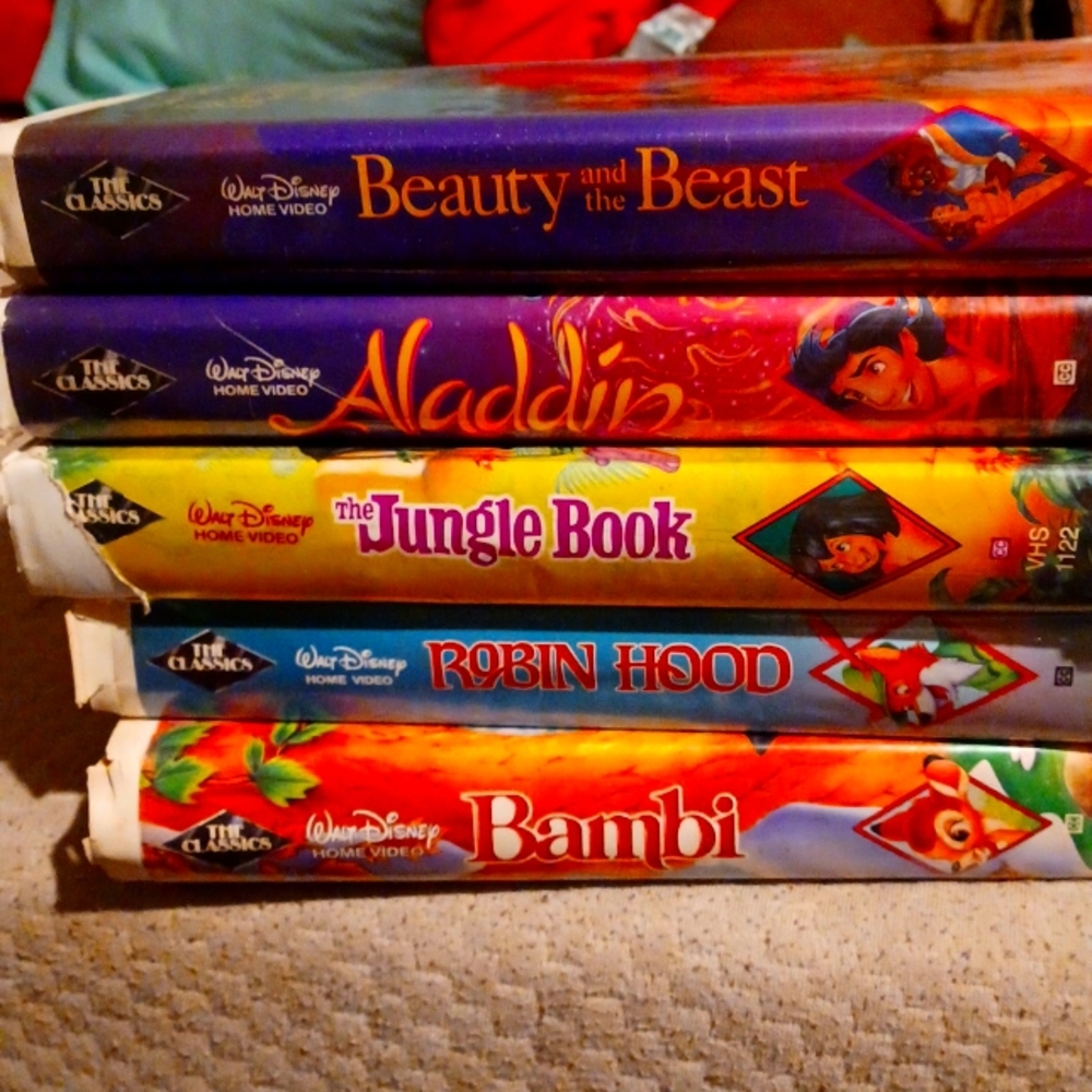 A set of vhs black diamond disney vhs tapes